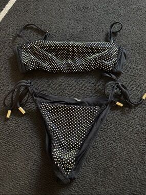 Red Carter Water Everywhere rhinestone bikini